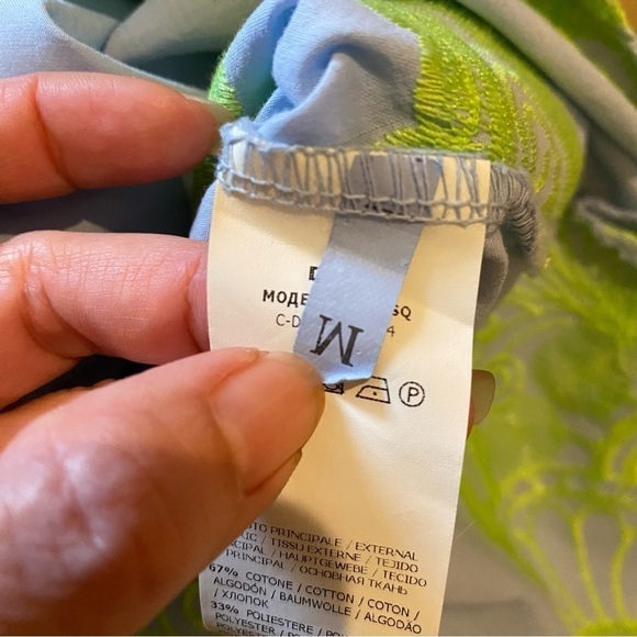 DIXIE Women Blue & Green Embroidered Paisley Button Maxi Dress Size Medium - Picture 11 of 14